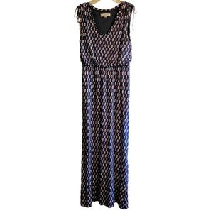LOFT Womens With Blue Red And White Geomertic Design maxi dress, Size S